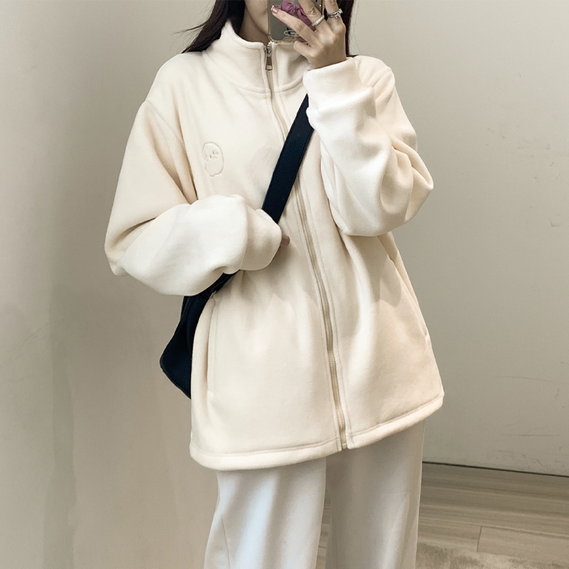 Shake Grain Suede Jacket Female Submachine Clothing Liner Grip Suede Lamb Sweater Clothing Autumn Winter Plus Suede 2023 New Exploits Winter Style-Taobao