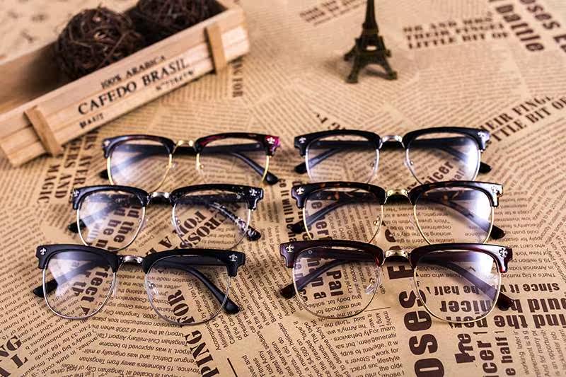 Половина очков мужские ретро-ретро-большие бокалы миопий 