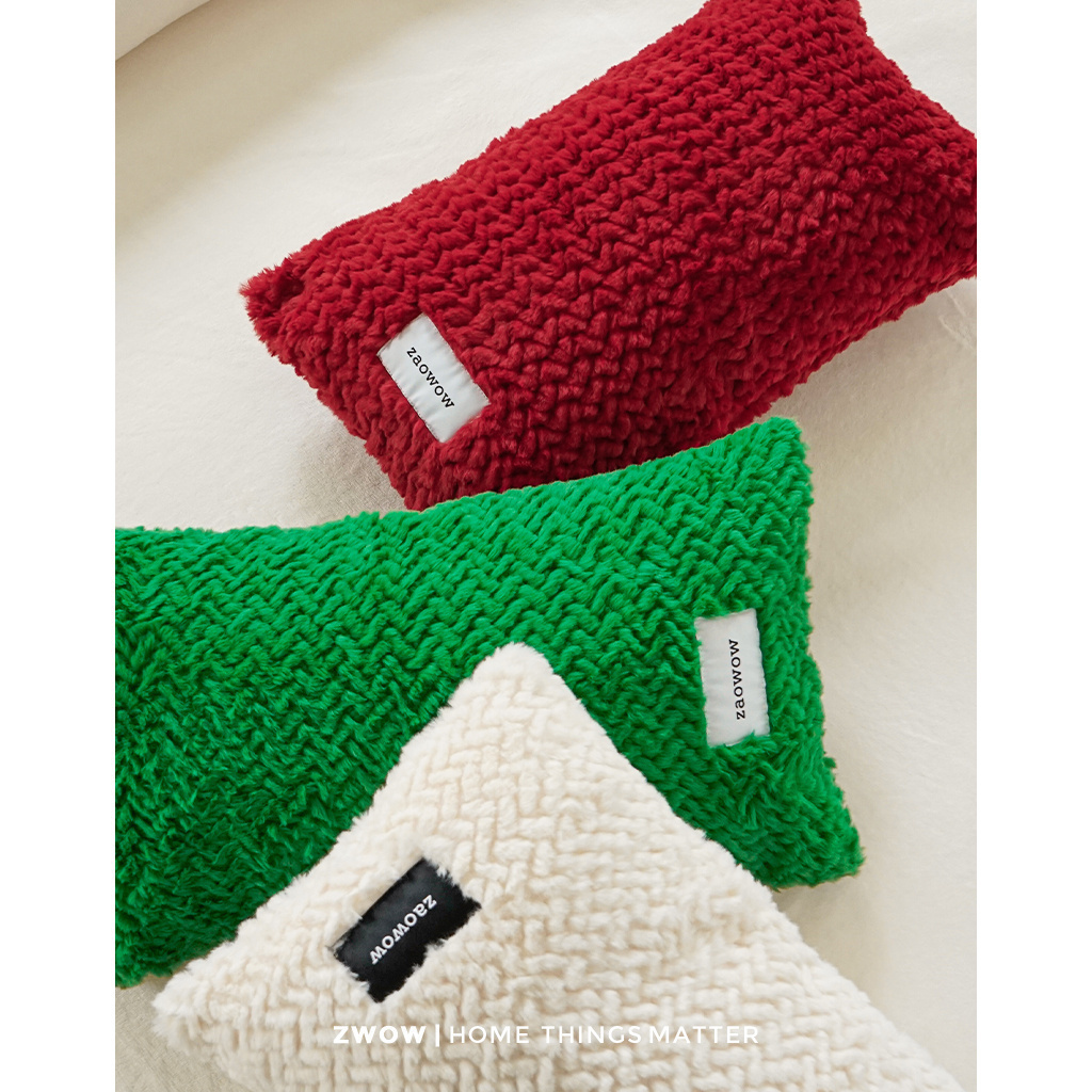 Three-dimensional woven waist pillow for sleeping with imitation rabbit fur