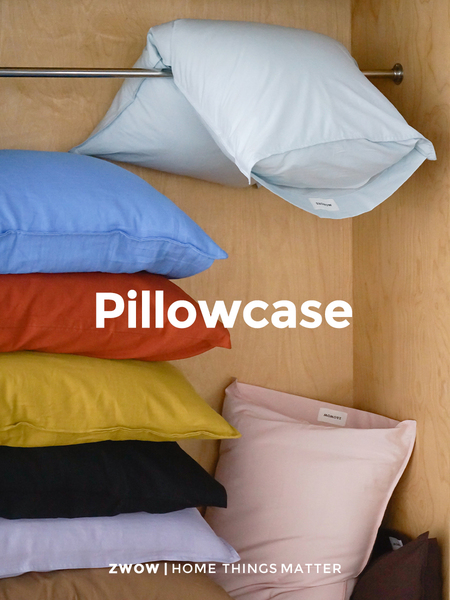 Zwow [Airy Feel] All-Cotton Pure Cotton Colorful Dopamine Double Needle Pillowcase Deep Sleep Pillowcase Single Pack