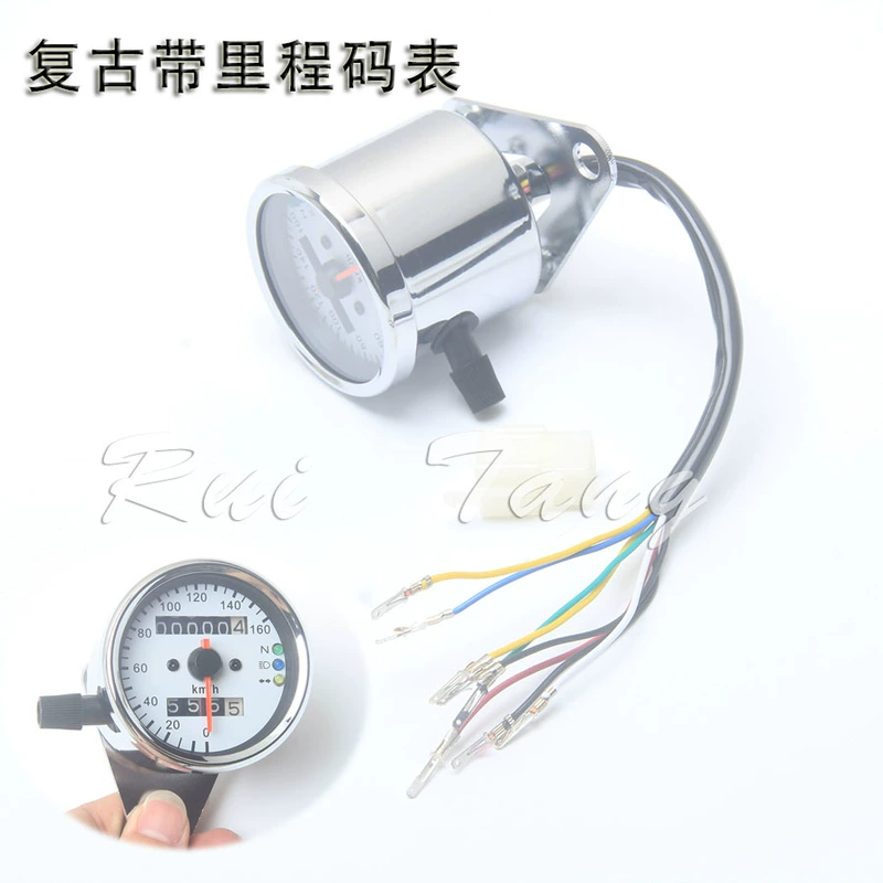 12V sửa đổi xe máy cụ CG125 retro điện tử đo dầu xe máy đo tốc độ RPM đo dặm km mét đồng hồ km xe máy đồng hồ xe sirius 50cc