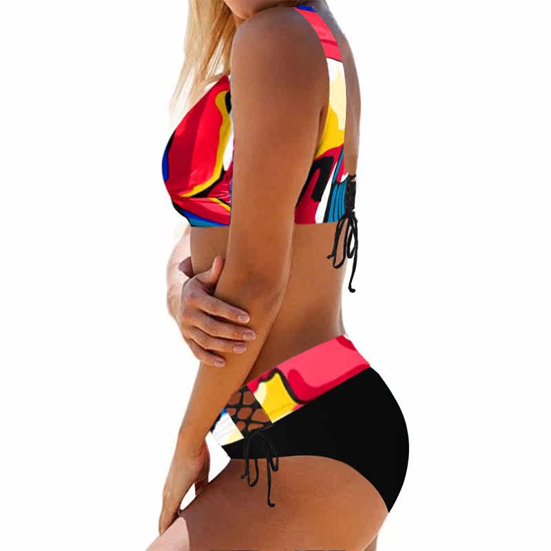 Bikini de talla grande para mujer, ba?ador Sexy de realce, c