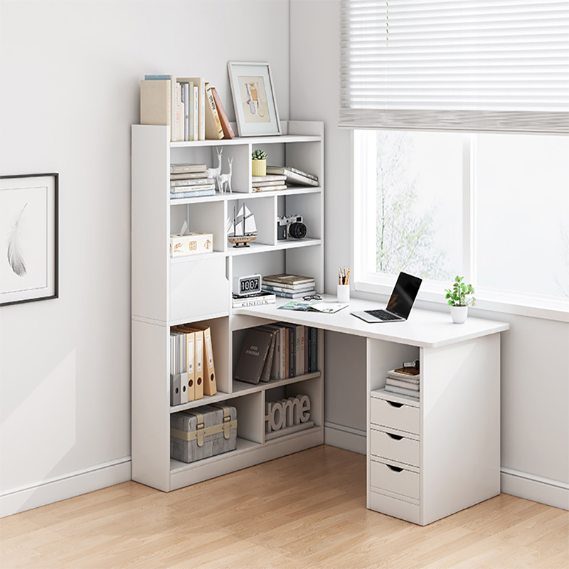 Corner Desk Home Book Room Corner Small Family Desk Bookshelf Integrated Student L Type Desk Study Desk