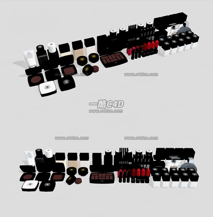 一酷C4D 彩妆口红香水化妆品3D模型