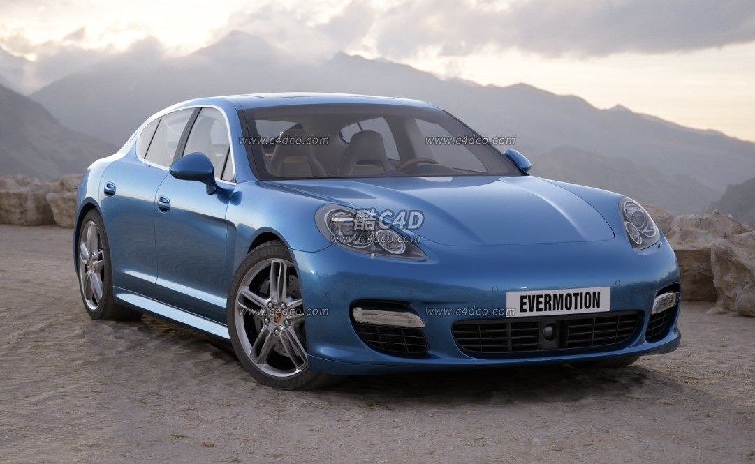 一酷C4D 保时捷汽车跑车小轿车3D模型