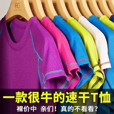 Quick-drying clothes women's summer Thin Ice Silk outdoor sports running shirt breathable quick-drying round neck quick-drying T-shirt short sleeves