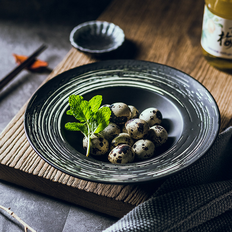 Household creative western food plate, pasta plate, salad plate, Japanese-style pasta plate, western food soup plate, bowl, straw hat plate