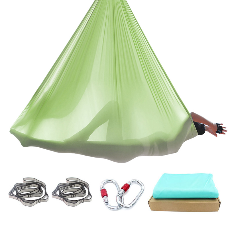 5m aerial yoga hammock set home elastic sling hanging cloth yoga monochrome sling yoga studio fitness
