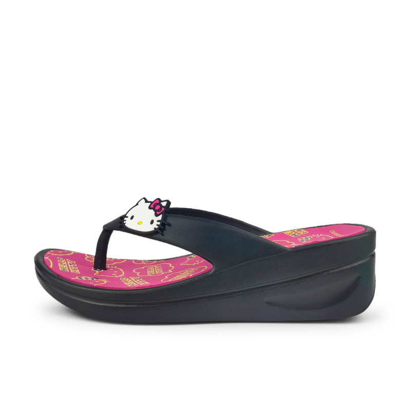 Gsrg Sanrio Hellokitiy Flip-Flops for Women 2026 New Summer Thick-Soled Height-Increasing Outdoor Beach Slippers