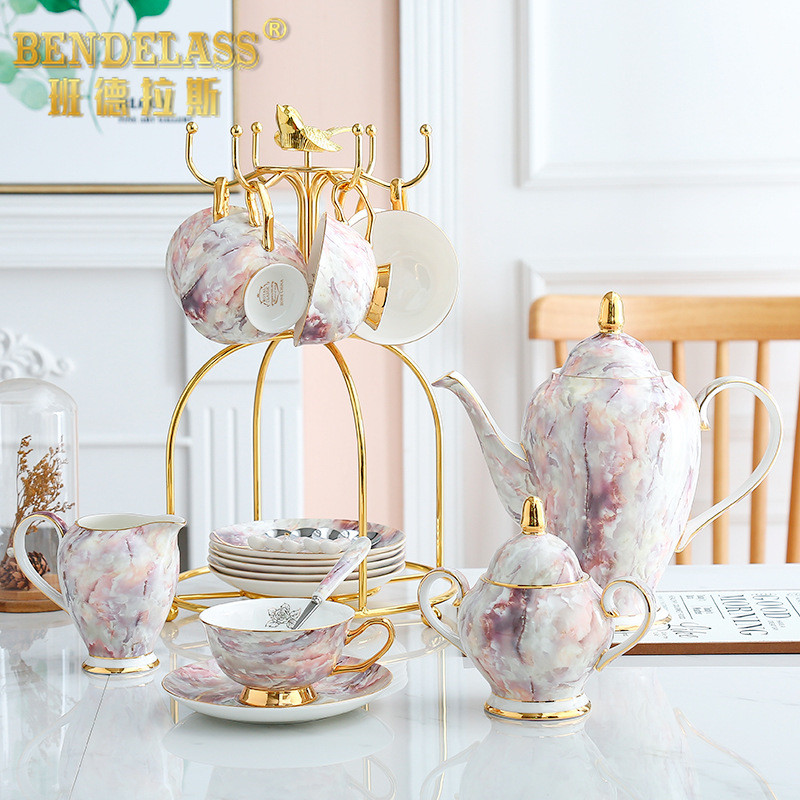 Banderras Marble Tattoo Gold Coffee Cup Suit Nordic High Face Value Light Lavish Wind Afternoon Tea Set