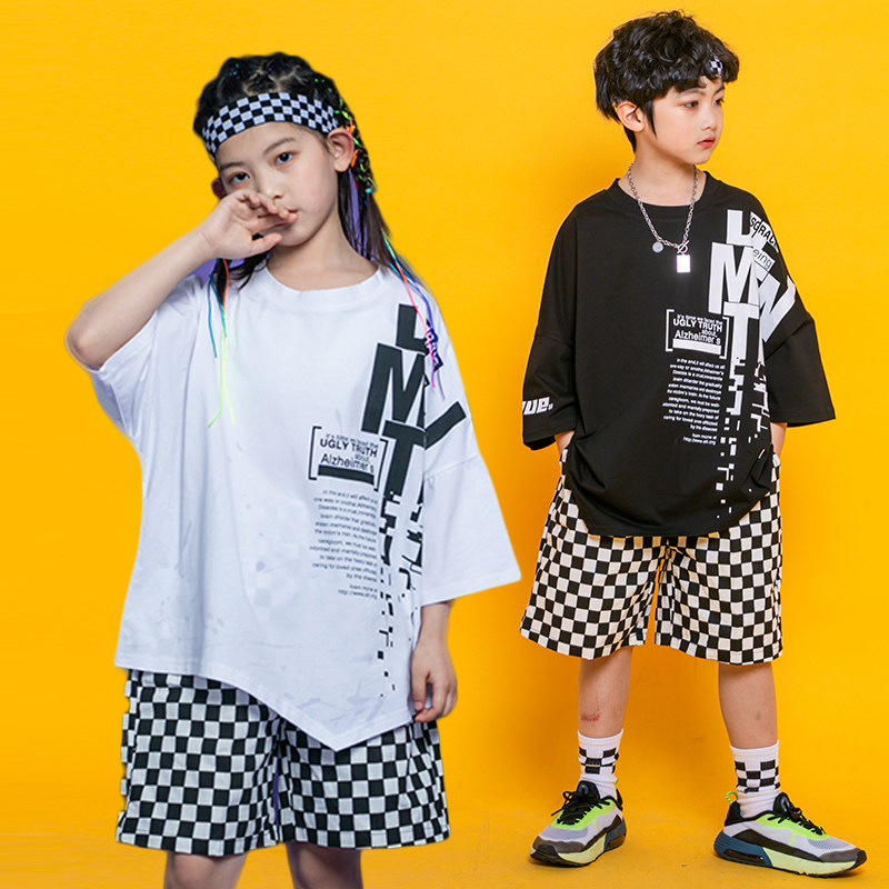 Children's hip-hop hiphop hip-hop suit six-one kindergarten custom class clothes boys and girls loose rack drum tide clothes