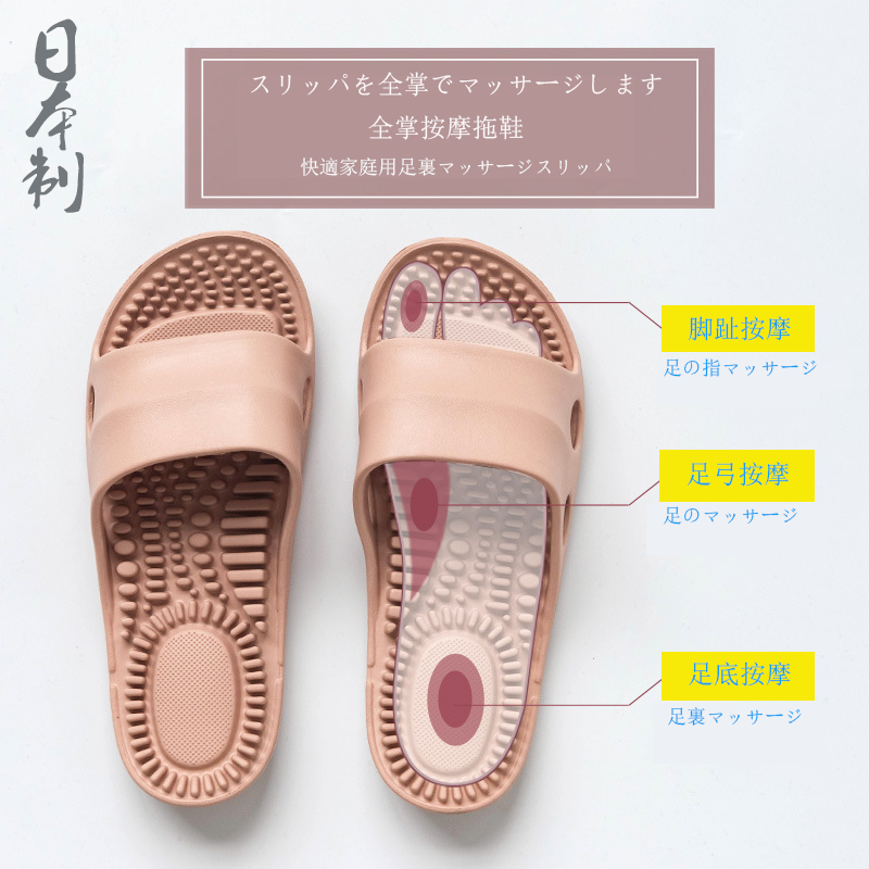 Japanese Home with Hard Spurs Slippers Health Care Wellness for men and women Summer Deodorant Anti-Slip Massage Reflexology Foot Acupuncture Foot Therapy Shoes