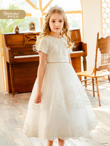Yallinda silk childrens gown princess dress 2022 new girl piano playing dress girl wedding dress fluffy dress