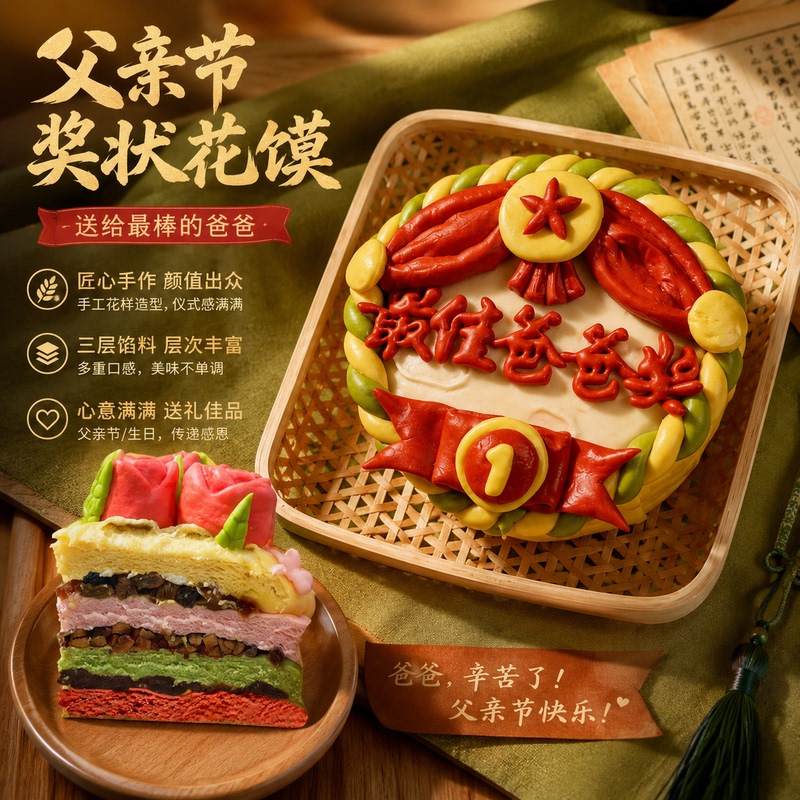Father's Day Gift for Dad, Flower-Shaped Steamed Bun, Birthday Gift for Mom, Teacher Cake, Shandong Large Steamed Bun, Flower-Shaped Steamed Bun Gift Box Father's Day Gift for Dad, Flower-Shaped Steamed Bun, Birthday Gift for Mom, Teacher Cake, Shandong Large Steamed Bun, Flower-Shaped Steamed Bun Gift Box