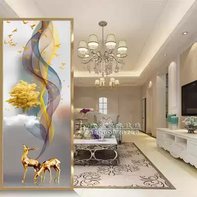 Modern art glass decoration living room screen partition porch cabinet TV background wall painted frosted light transmission customization