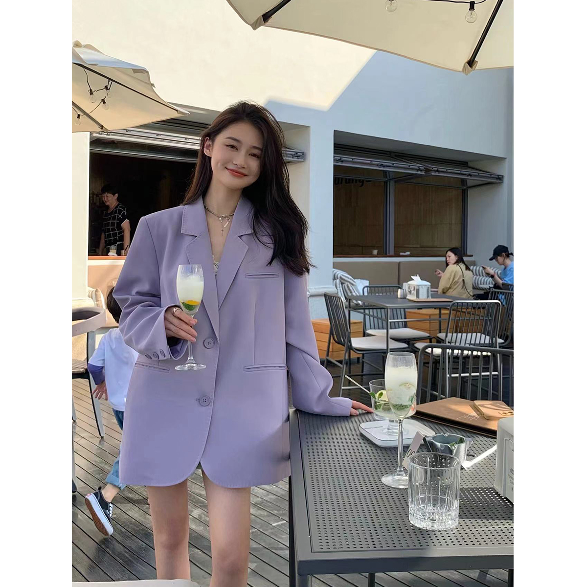 Hi Mei Song Ah (Metropolis Metropolis) Fashion Week Aura Niche Arch Stitch Tricolor Outline Suit