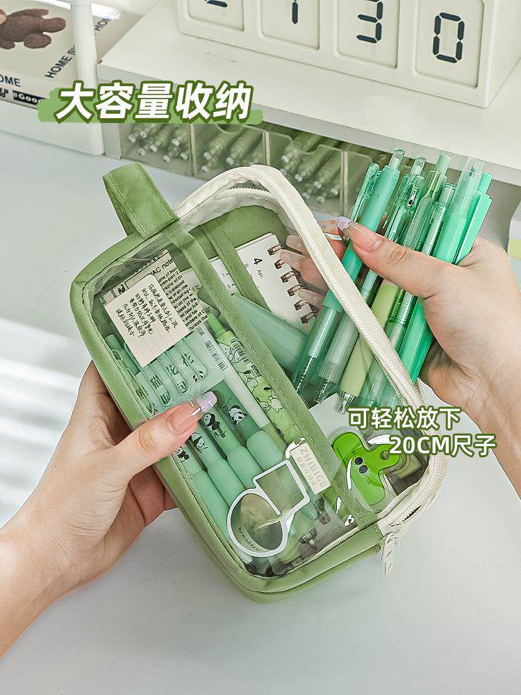 LOMO камера large capacity pencil case 3 compartment pouch pen bag doubl