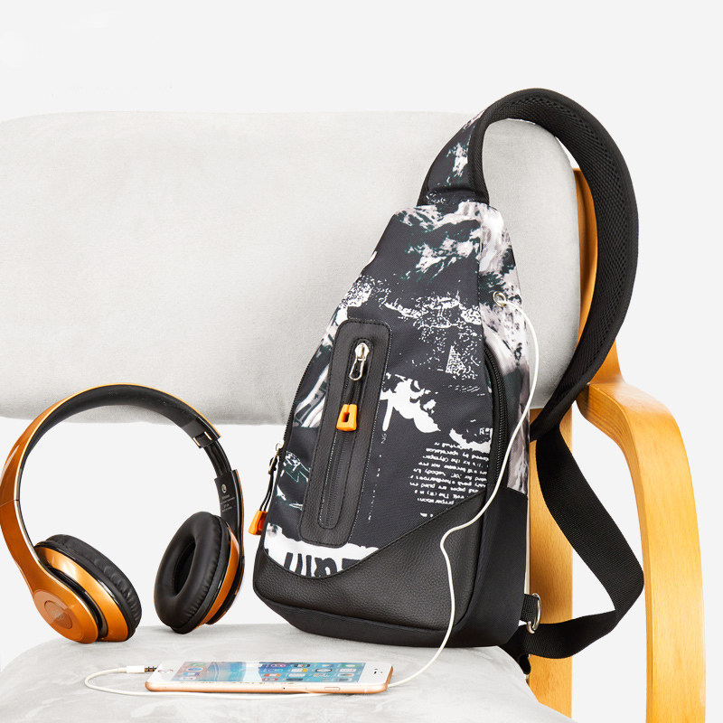 Summer men's chest bag messenger shoulder bag chest bag Oxford cloth casual bag Korean version small backpack men's bag trend bag