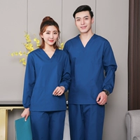 Павлин синий костюм с длинным рукавом Полиэстер хлопок