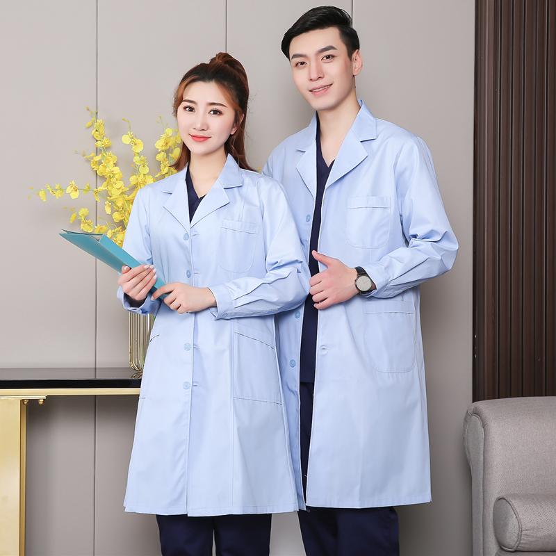 White coat short sleeves doctors dress laboratory chemistry summer thin nurse oral beauty salon long sleeves
