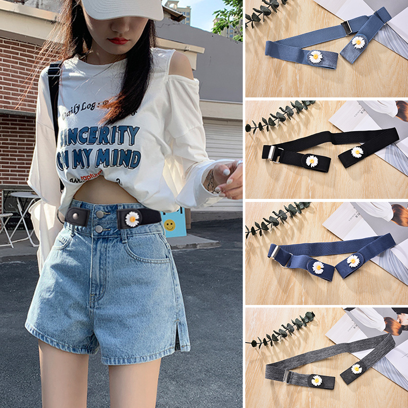 Lazy belt ladies adjustable summer decorative jeans all-match waist belt elastic seamless invisible belt