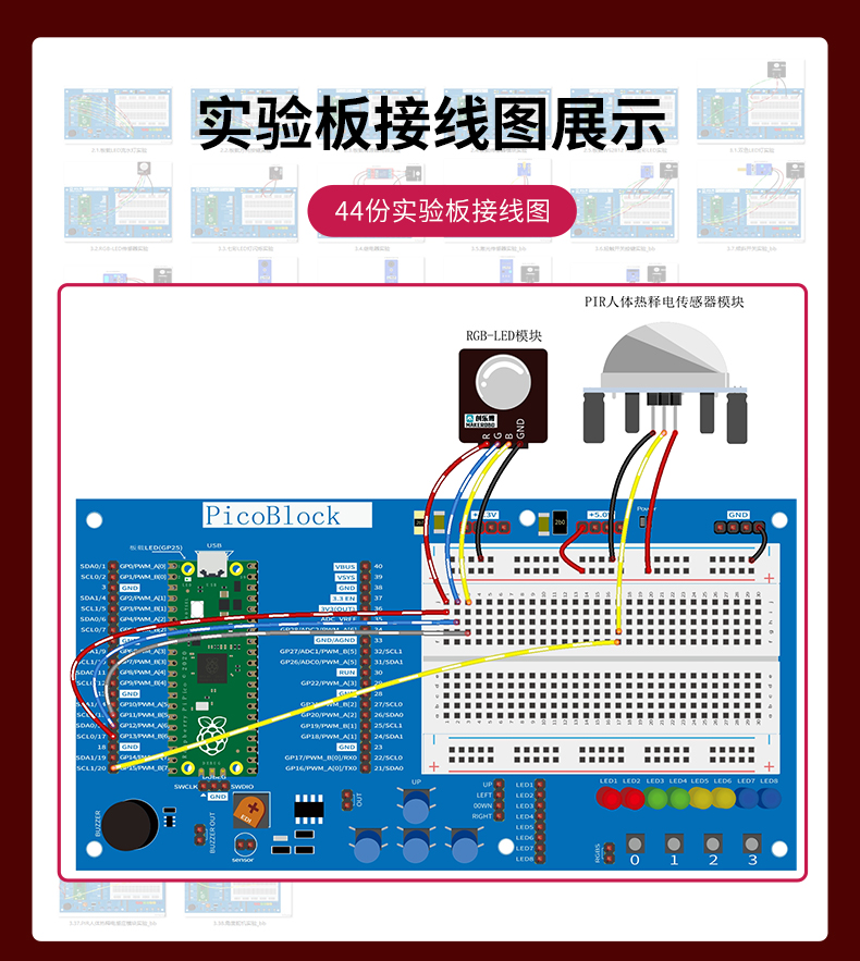 树莓派pico 开发板RP2040芯片 双核 raspberry pi microPython