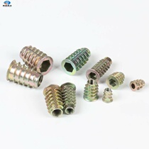 Sofa plank fixed screw hollow with intermediate zinc alloy internal and external tooth nut thread coarse tooth insert set