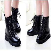 Childrens Martin boots medium and high leather shoes boys and girls outdoor sports combat boots childrens dance shoes for primary and secondary school students