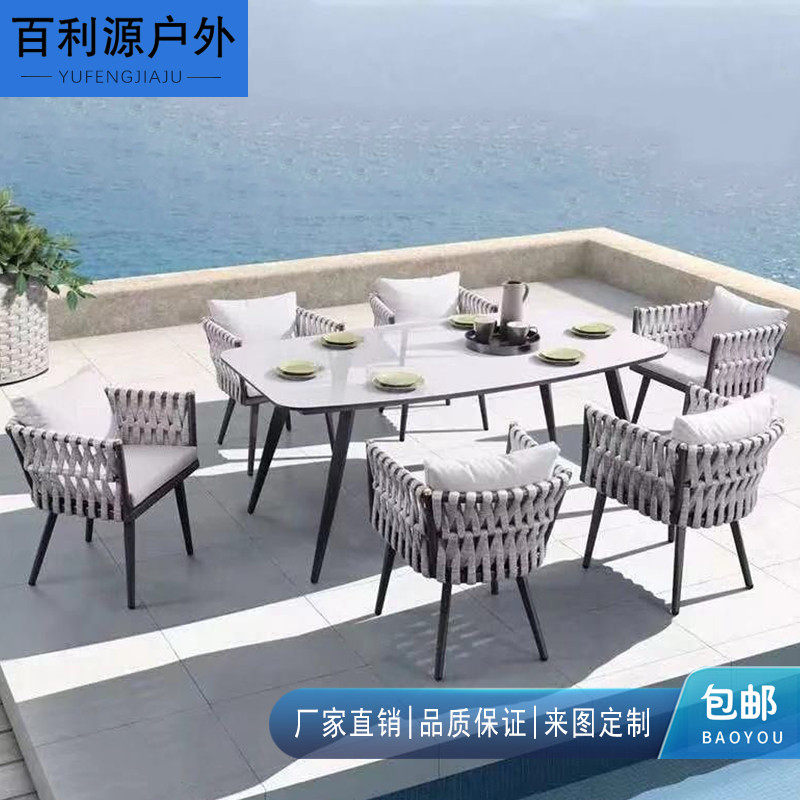Outdoor Rattan Sofa and chairs Composition Garden Hotel Café Minjuku Bar Leisure Nordic rattan chair furniture-Taobao