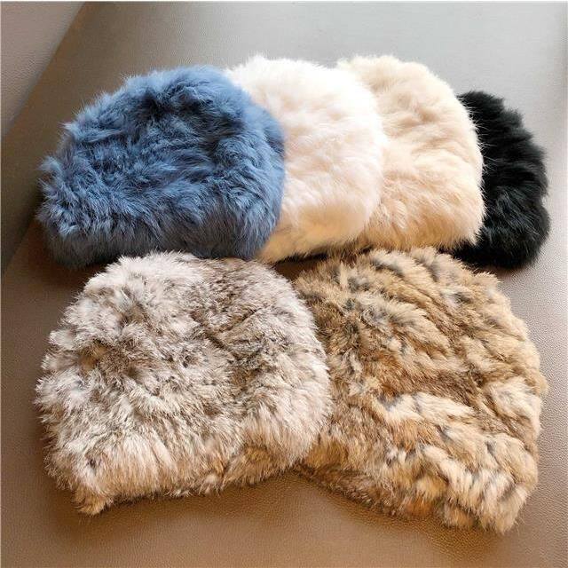 Upgraded version thickened warm real rabbit fur fur fur hat woman winter anti-chill fur hat Baotou wool line hat