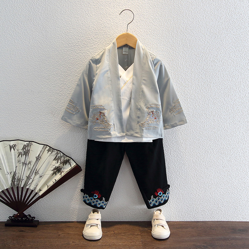 Hanfu boys spring and autumn long-sleeved ancient style male baby boy master clothes children's Chinese costumes children's costume suits