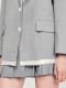 SANDRO Outlet24春秋款女装浅灰色两粒扣西装领外套SFPVE00978