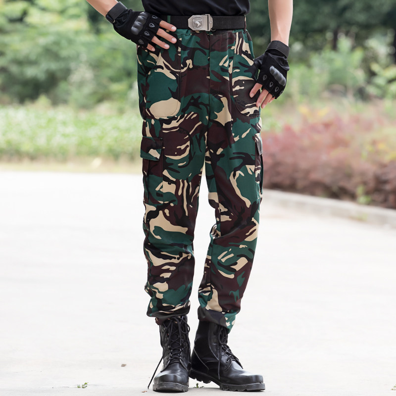 Dunlang outdoor hunter camouflage pants men and women tactical pants military casual pants scratch-resistant wear-resistant overalls labor insurance pants