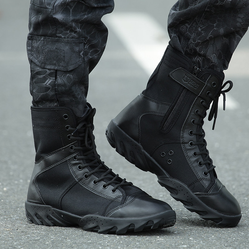 Summer ultra-light combat boots men's marine combat boots breathable tactical boots combat training boots security shoes high tube training boots men