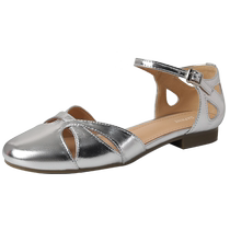 Daphne Silver Baotou Sandals Womens 2024 New Summer Outerwear Genuine Leather Hollow Braided Roman Sandals Flat Bottom