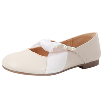 Daphne round toe Mary Jane womens shoes 2024 new French evening shoes flat shoes summer single shoes small leather shoes