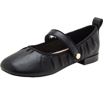 Daphne Mary Jane Womens Shoes 2024 New Summer French Soft Leather Grandma Shoes Egg Roll Shoes Peas Mom Shoes