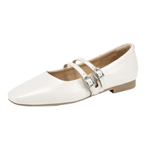 Daphne flat shoes for women summer genuine leather shallow mouth 2024 new Mary Jane womens shoes low heel work shoes leather shoes