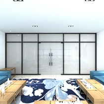 Customized smart electronically controlled dimming glass atomized glass projection energized transparent electronic color-changing glass film for office use