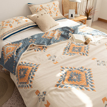 European-style cotton gauze towel with office nap blanket Single sofa covered blanket sheets luncheon air conditioning blanket