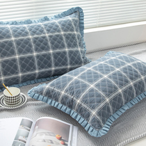 ins pure cotton clamp plate pillow set single man 100 whole cotton thicker pillow core 48x74 pair