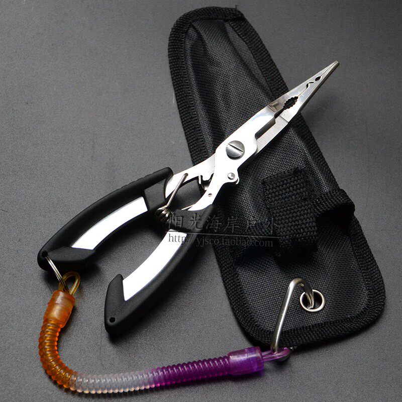 Lure pliers needle-nose pliers picking fish hook multi-functional fishing pliers fish control device cutting fishing line tying fishing tool pliers light equipment