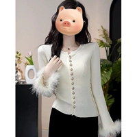 Абрикосовый свитер, атмосферный осенний удерживающий тепло кардиган, в западном стиле