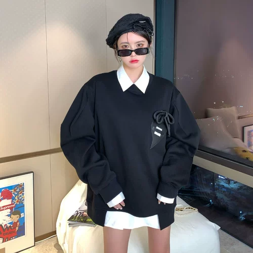 Черная демисезонная утепленная толстовка, сексуальное термобелье, в корейском стиле, большой размер