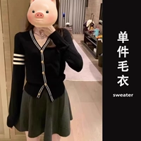 Черный свитер [дизайнерский смысл/мохер/европейский свитер, ленивый стиль/лесной стиль/пуловер/зимний корейский стиль/уникальный свитер/флис енота/молочный свитер/свитер 2023, новый горячий стиль/мягкий и ленивый свитер/европейская тяжелая промышленность]