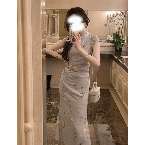 Ципао, летнее платье, длинная юбка, китайский стиль, подходит для подростков