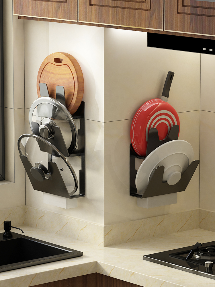 Japan imported MUJIE kitchen pot cover rack multi-functional cutting board rack cutting board rack wall-mounted punch-free chopping board