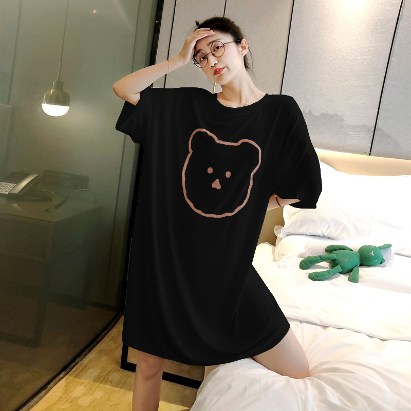 Summer Nightgown for Women, Modal, Plus Size, for Chubby Girls, 100kg Loose Fit, Extra Large, Maternity Nightgown Dress, Large T-Shirt Dress for Summer Summer Nightgown for Women, Modal, Plus Size, for Chubby Girls, 100kg Loose Fit, Extra Large, Maternity Nightgown Dress, Large T-Shirt Dress for Summer