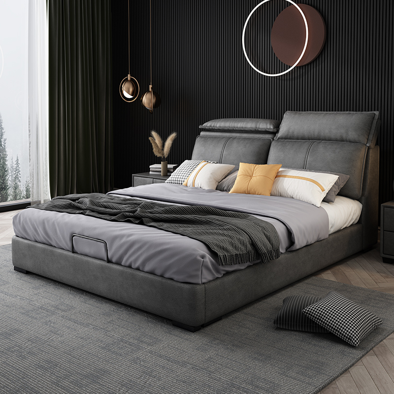Nordic technology cloth modern minimal double bed soft bag bed 1 8 m bed tatami master bed