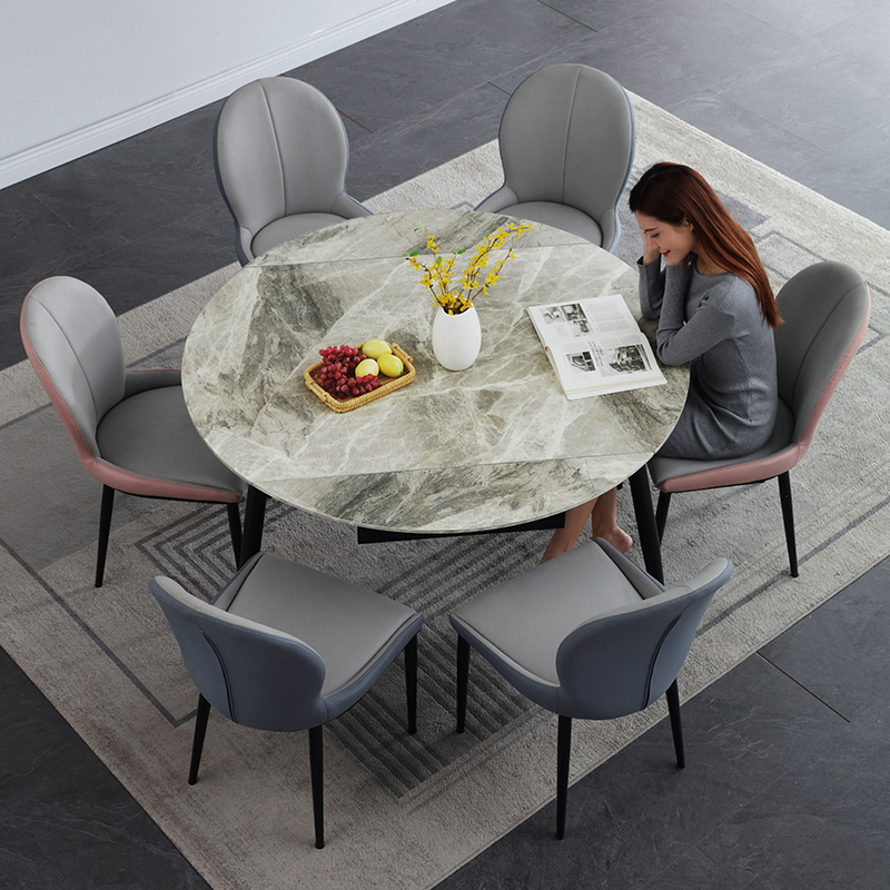 Fashati Scalable Rock Table and Chair Combined Nordic Modern Simple Folding Dual-Use Variable Roundtable Household